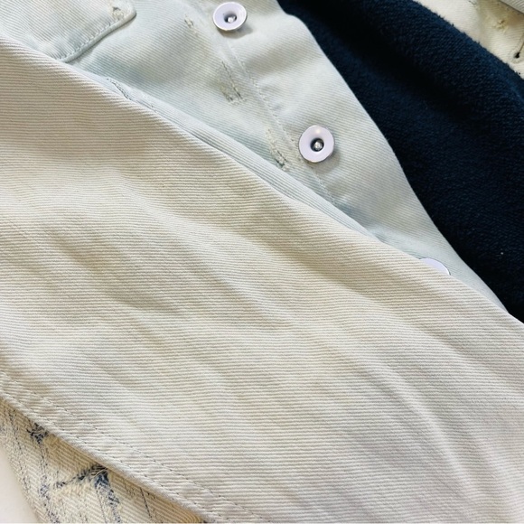 Free People‎ double weave denim jacket distressed destroyed women's size S - Picture 4 of 10